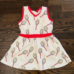 Mini Rodini Little Girls Tennis Dress with Tennis Racquets Size 4-5 years